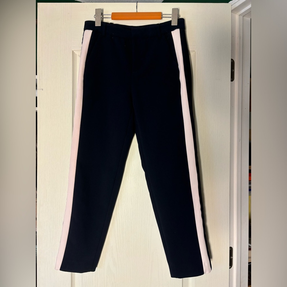 Navy XS Zara Basic Collection Dress Pants - with white and black side stripe